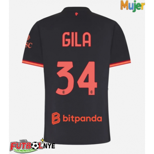Camiseta AC Milan Mario Gila #34 Tercera Equipación para mujer 2026-27 manga corta